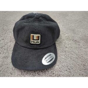 Huk Baseball Cap Hat Mens OSFM Black Corduroy Cord The Classics Adjustable NWT